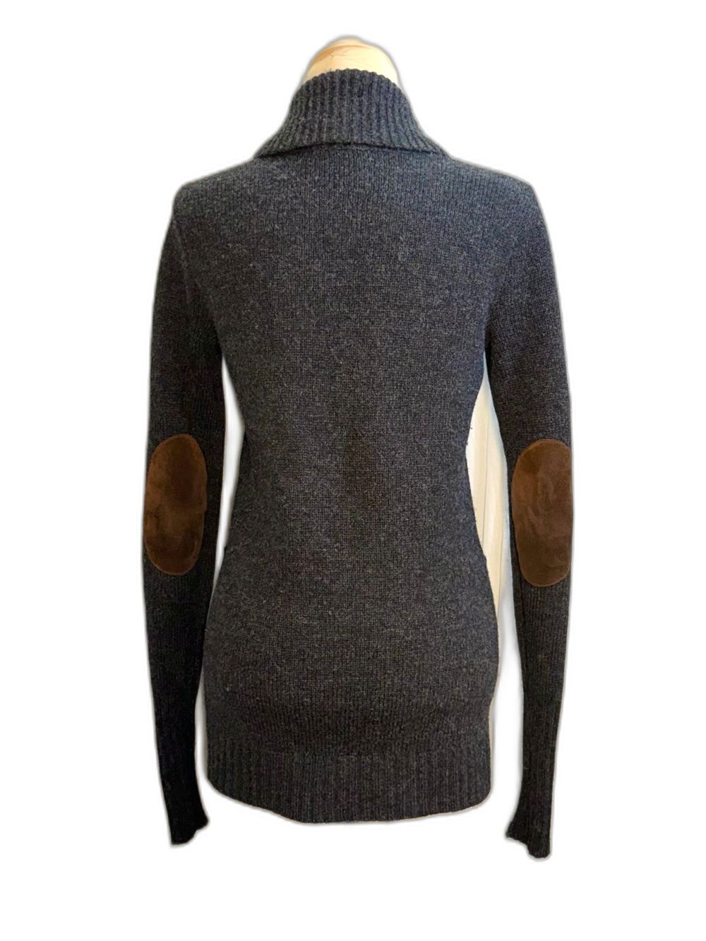 Rugby Ralph Lauren Wool Shawl Collar Cardigan Suede Patches Leather Buttons S - Picture 6 of 8